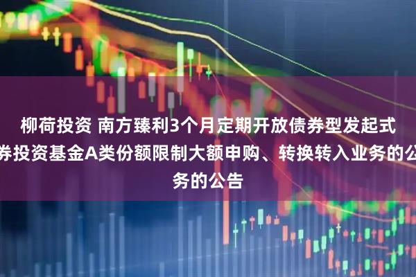 柳荷投资 南方臻利3个月定期开放债券型发起式证券投资基金A类份额限制大额申购、转换转入业务的公告